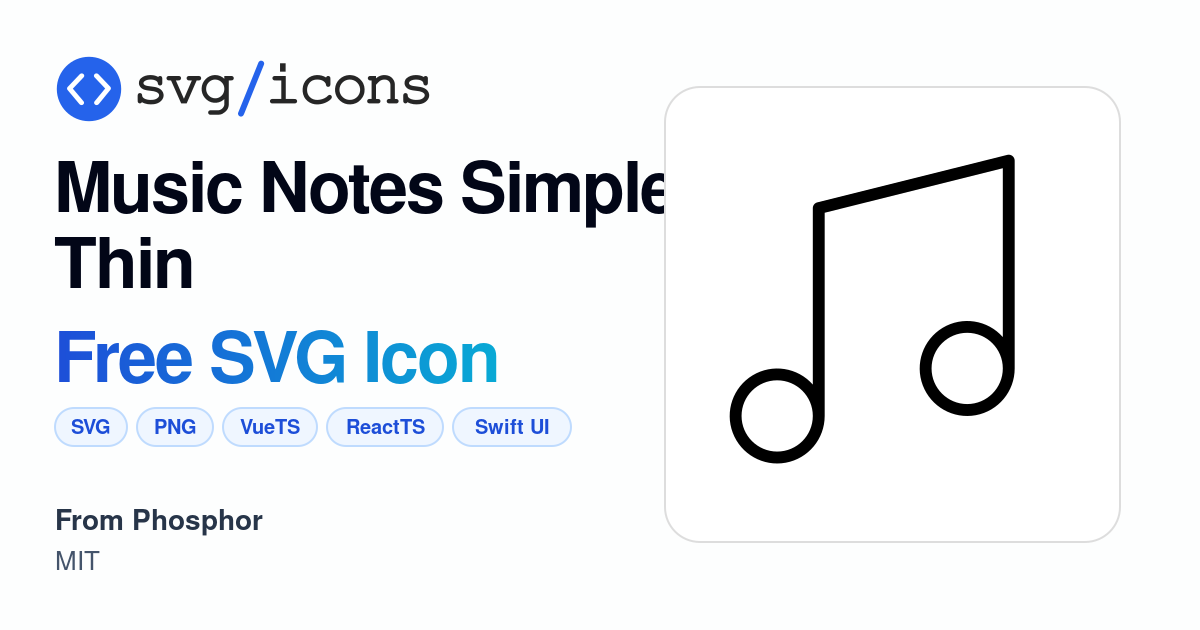 Music-notes-simple-thin SVG Icon - Free Music-notes-simple-thin PNG ...