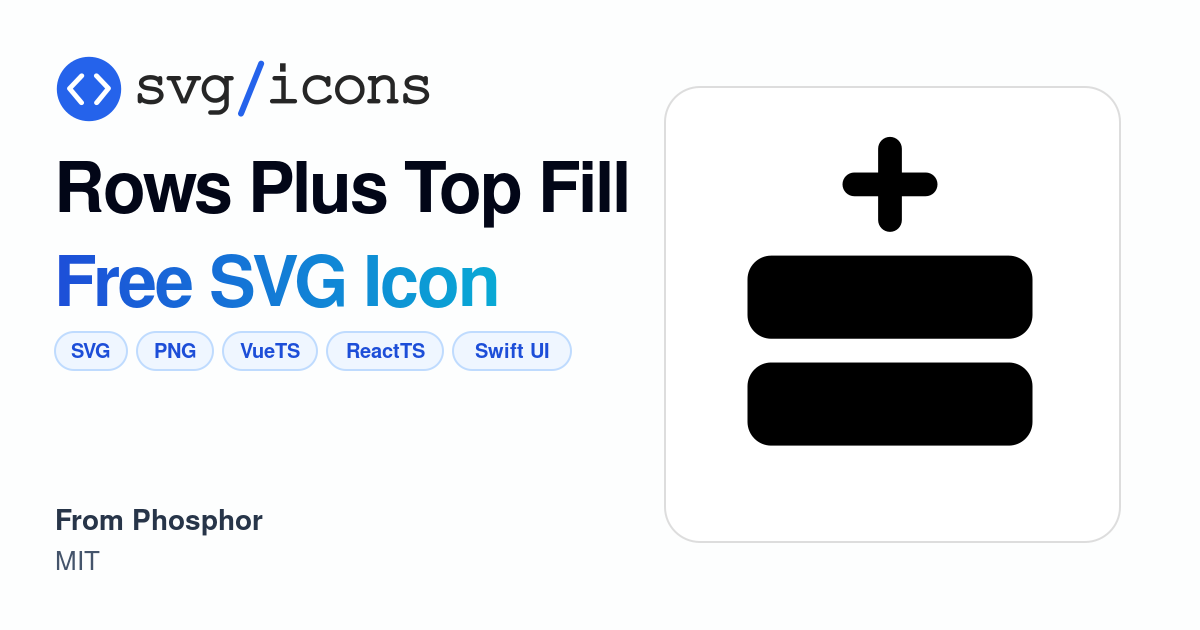 Rows-plus-top-fill SVG Icon - Free Rows-plus-top-fill PNG & SVG Download