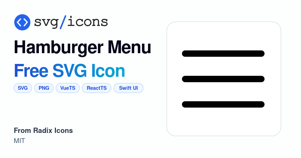 Hamburger-menu SVG Icon - Free Hamburger-menu PNG & SVG Download