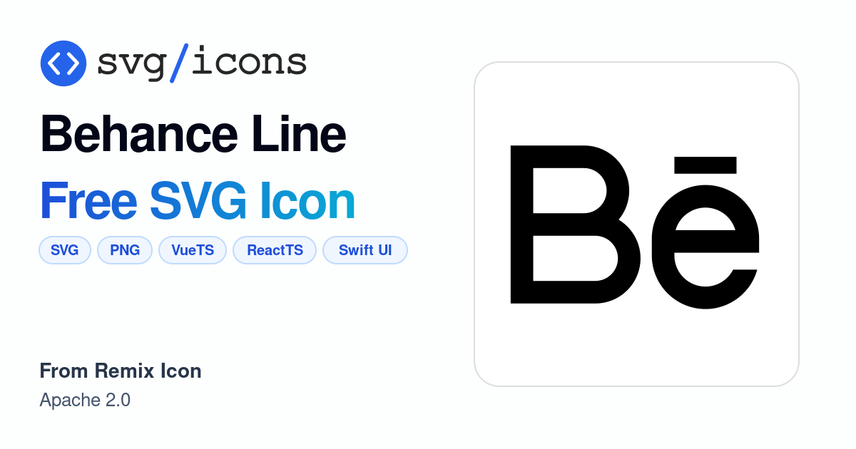 Behance-line SVG Icon - Free Behance-line PNG & SVG Download
