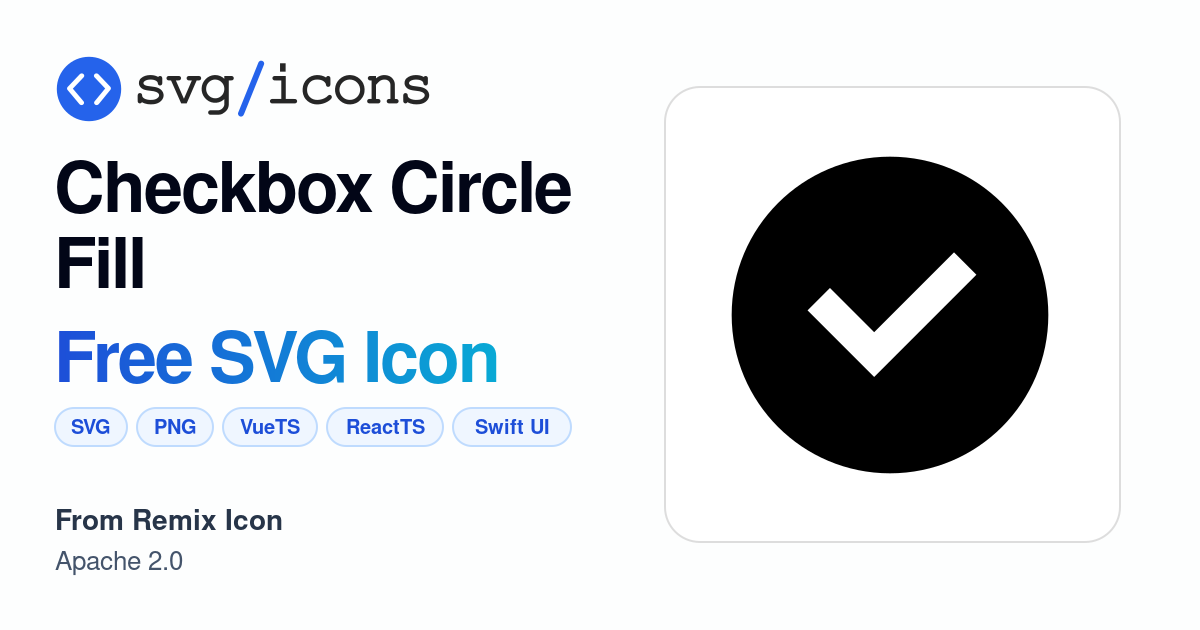 Checkbox-circle-fill SVG Icon - Free Checkbox-circle-fill PNG & SVG ...