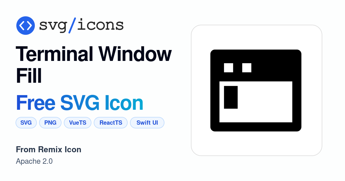Terminal-window-fill SVG Icon - Free Terminal-window-fill PNG & SVG ...
