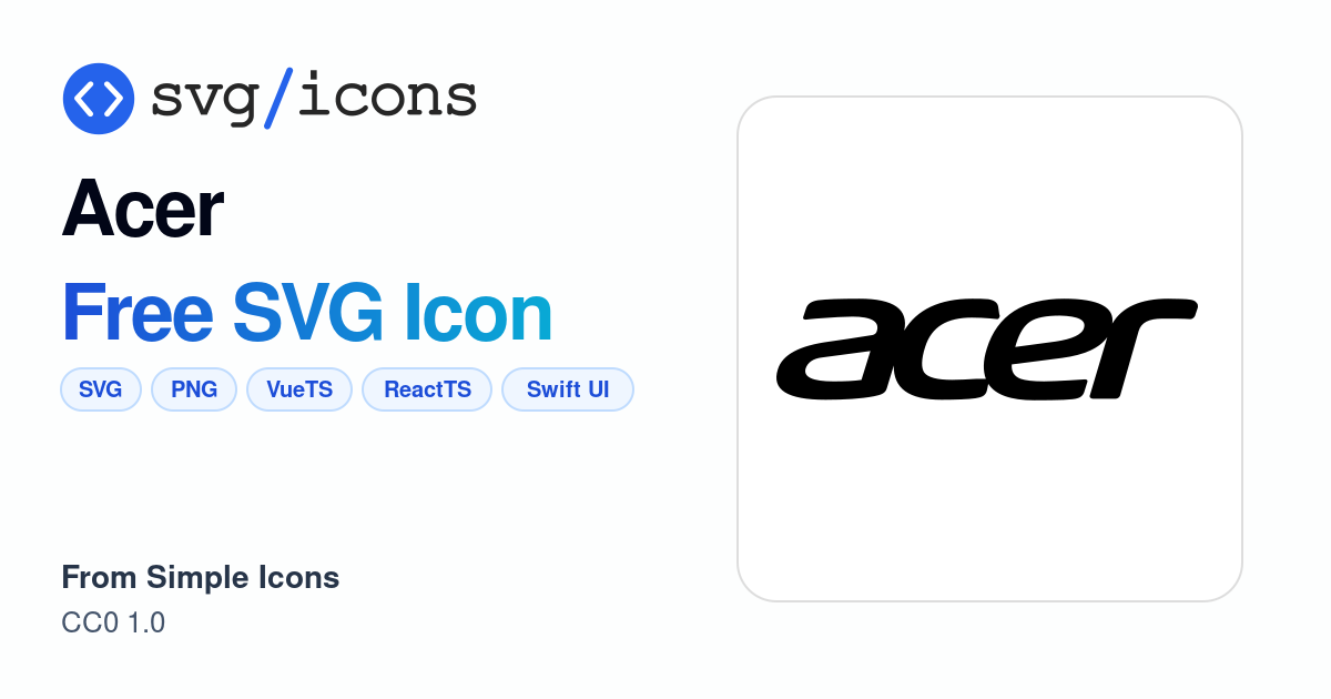Acer SVG Icon - Free Acer PNG & SVG Download