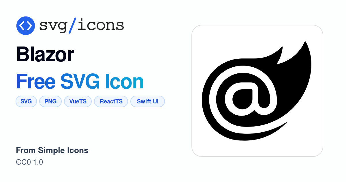 Blazor SVG Icon - Free Blazor PNG & SVG Download