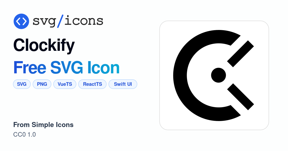Clockify SVG Icon - Free Clockify PNG & SVG Download
