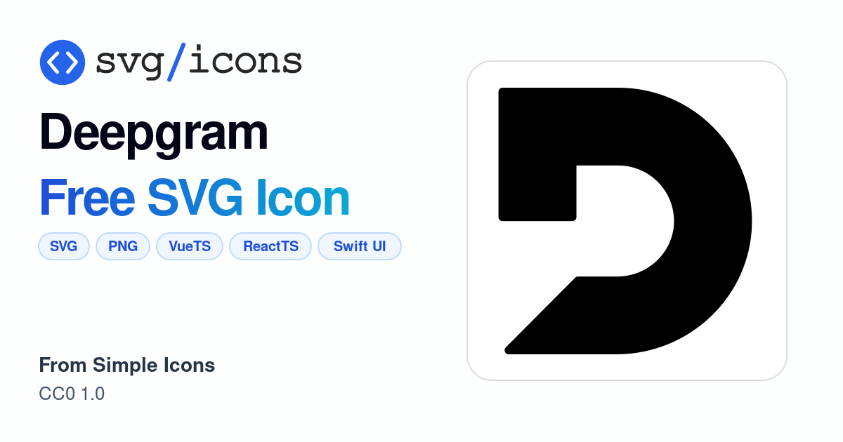 Deepgram SVG Icon - Free Deepgram PNG & SVG Download