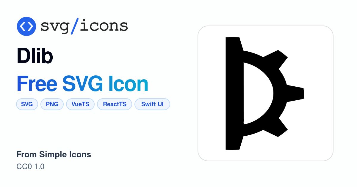 Dlib SVG Icon - Free Dlib PNG & SVG Download