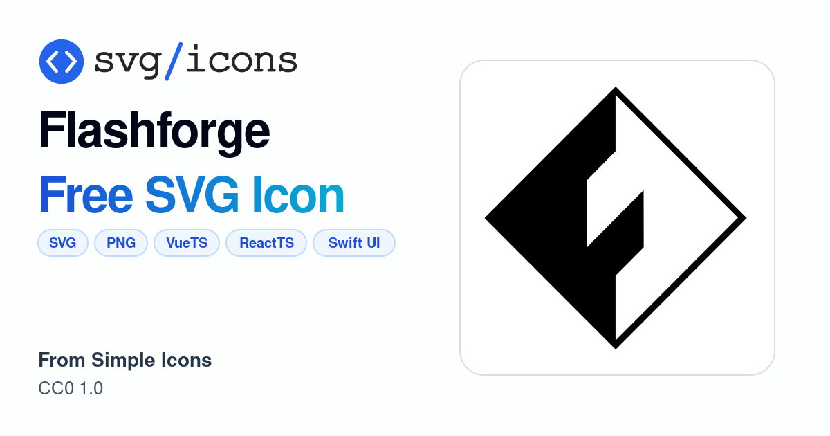 Flashforge SVG Icon - Free Flashforge PNG & SVG Download