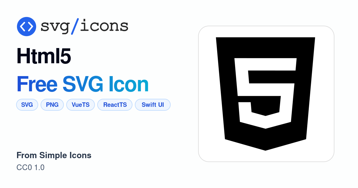 Html5 SVG Icon - Free Html5 PNG & SVG Download