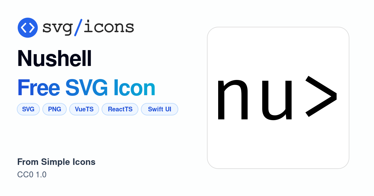 Nushell SVG Icon - Free Nushell PNG & SVG Download