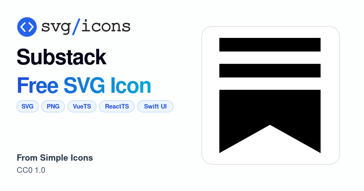 Substack SVG Icon - Free Substack PNG & SVG Download
