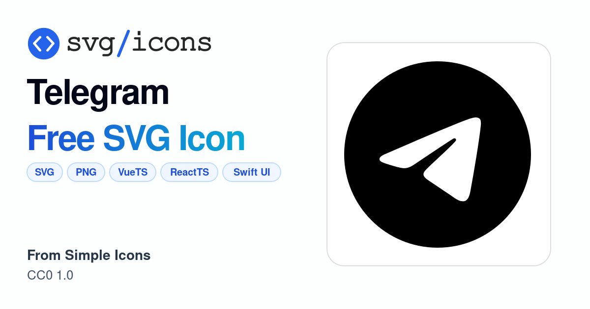 Telegram SVG Icon - Free Telegram PNG & SVG Download