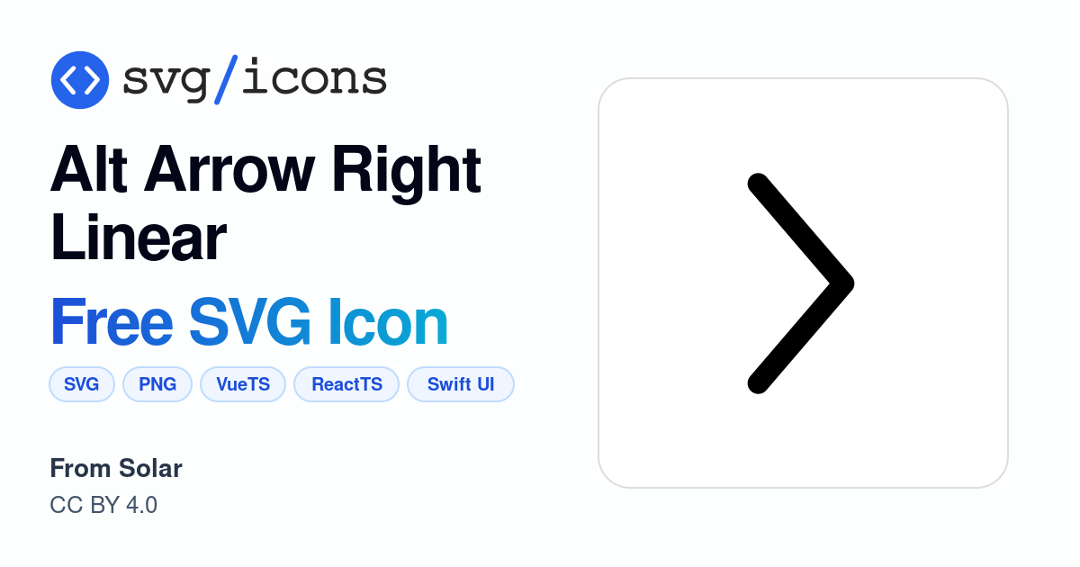 Alt-arrow-right-linear SVG Icon - Free Alt-arrow-right-linear PNG & SVG ...