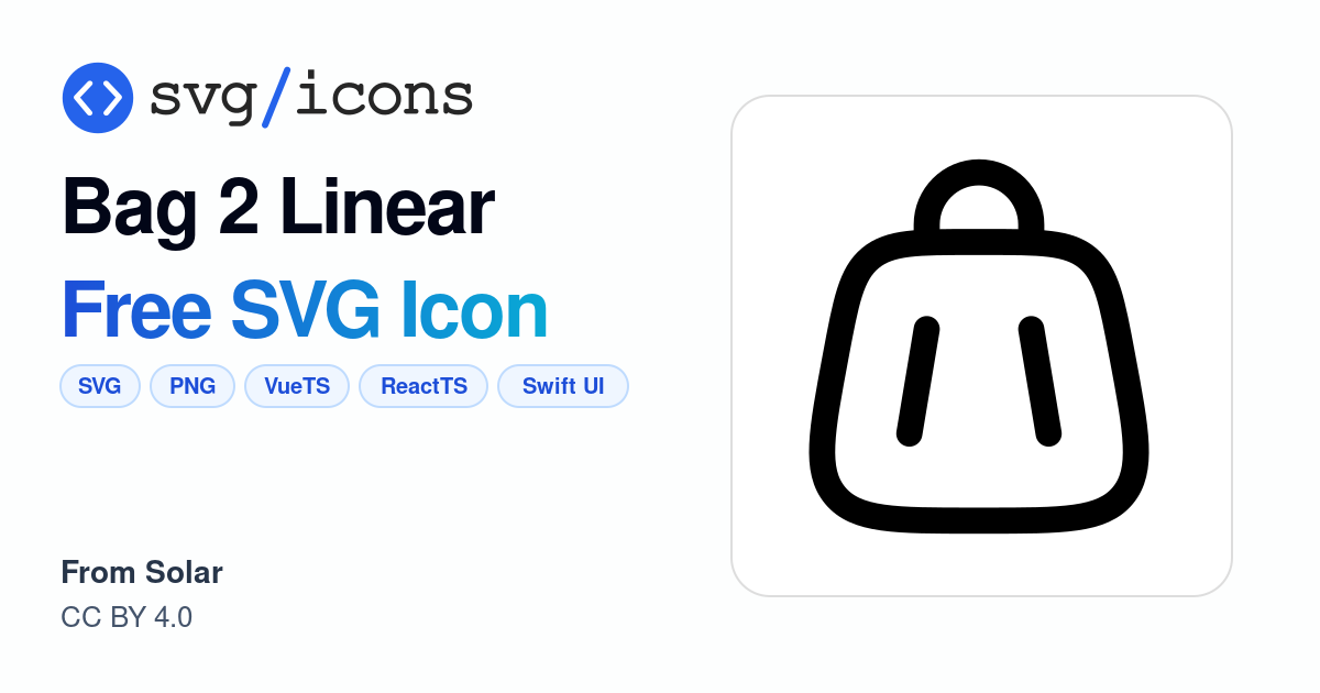Bag-2-linear SVG Icon - Free Bag-2-linear PNG & SVG Download