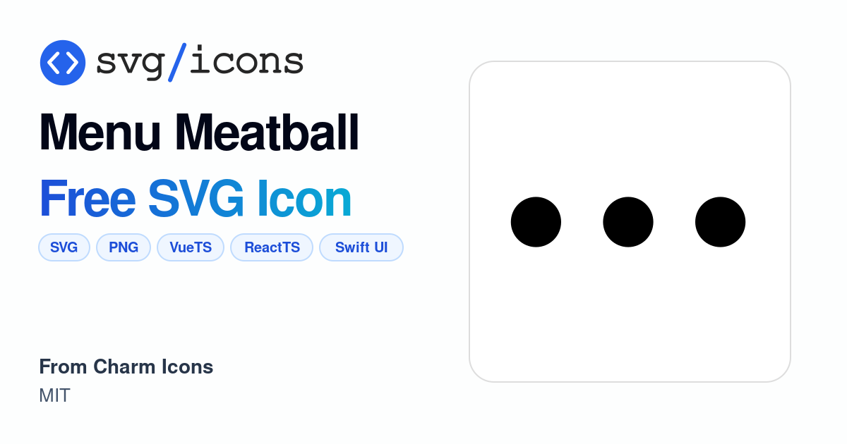 Menu-meatball SVG Icon - Free Menu-meatball PNG & SVG Download