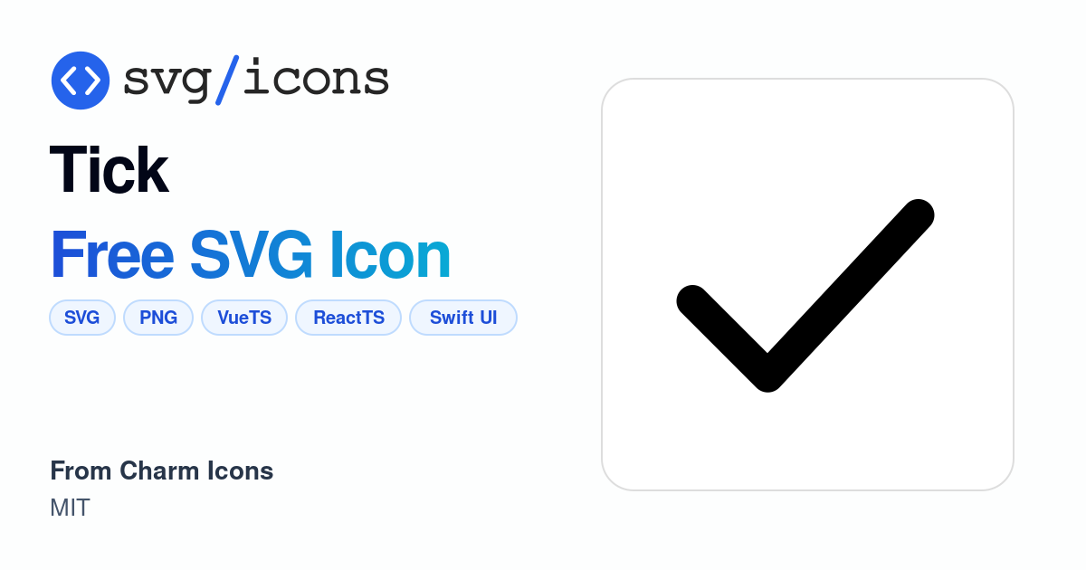 Tick SVG Icon - Free Tick PNG & SVG Download