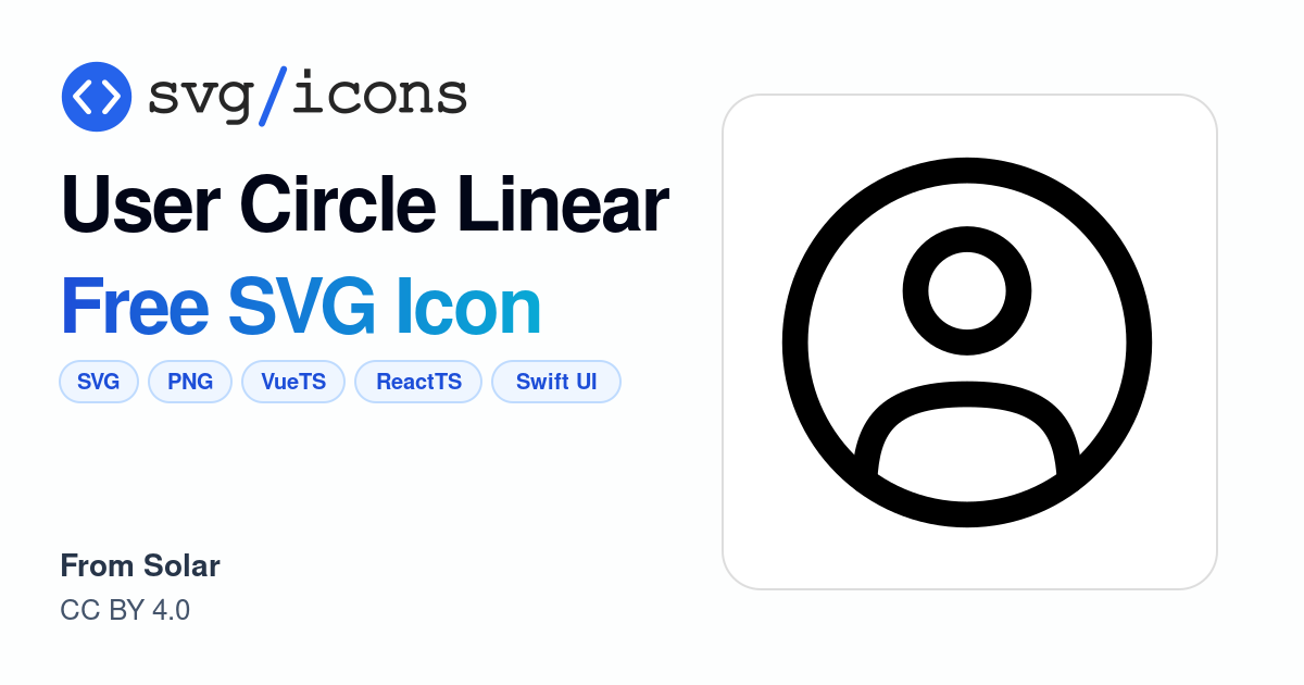 User-circle-linear SVG Icon - Free User-circle-linear PNG & SVG Download
