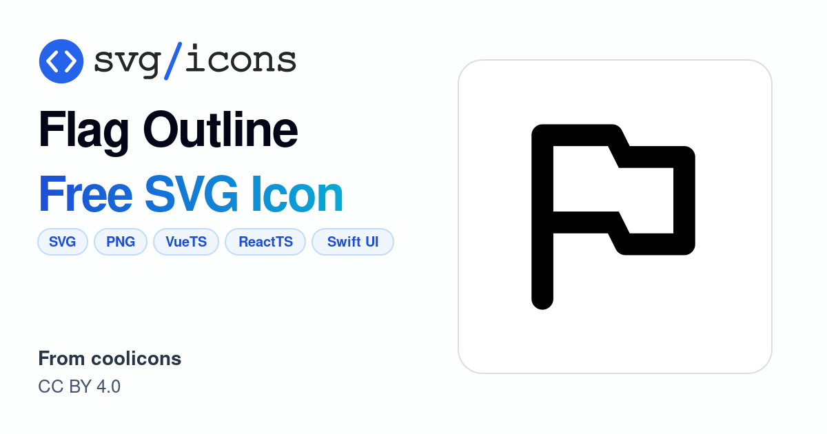 Flag-outline SVG Icon - Free Flag-outline PNG & SVG Download