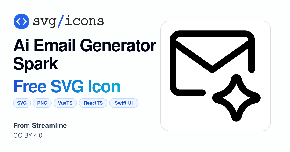 Ai-email-generator-spark SVG Icon - Free Ai-email-generator-spark PNG ...