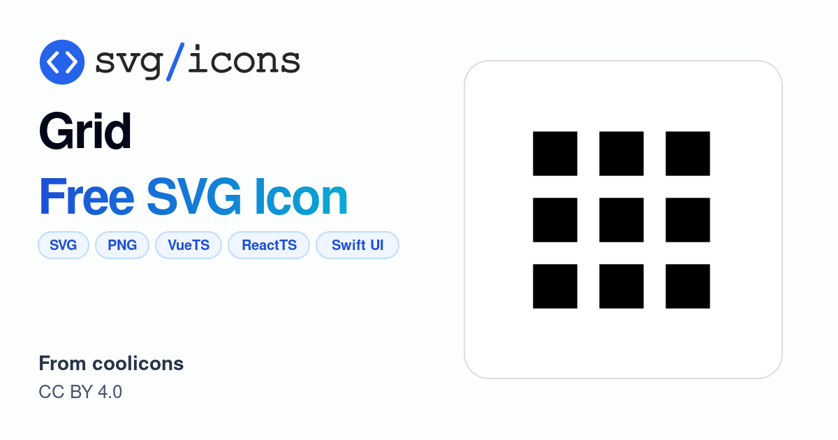 Grid SVG Icon - Free Grid PNG & SVG Download