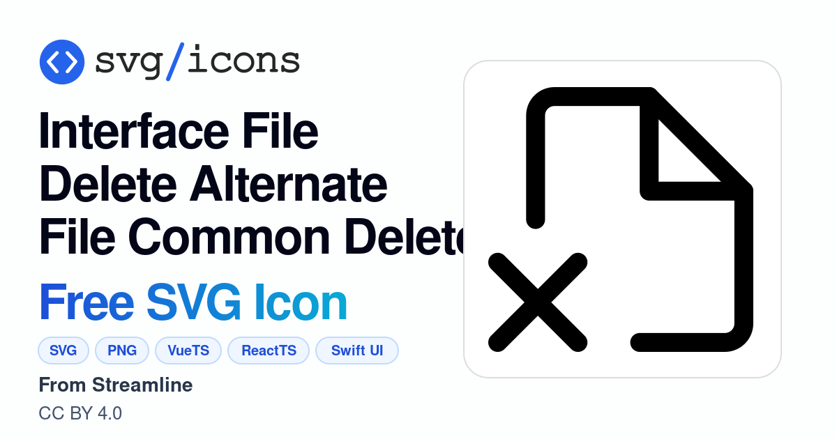 Interface-file-delete-alternate-file-common-delete SVG Icon - Free ...