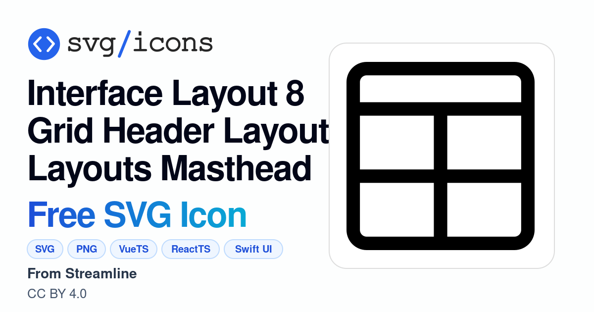 Interface-layout-8-grid-header-layout-layouts-masthead SVG Icon - Free ...