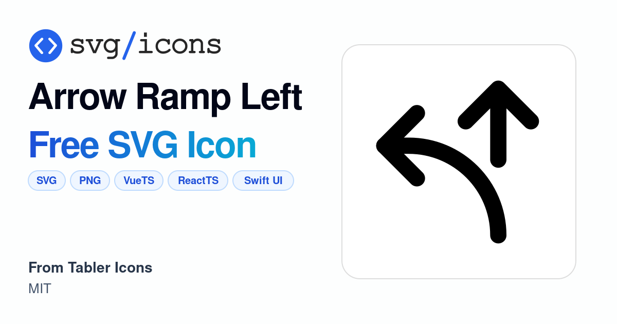 Arrow-ramp-left SVG Icon - Free Arrow-ramp-left PNG & SVG Download