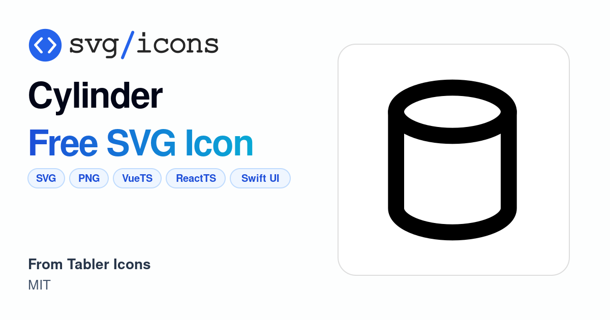 Cylinder SVG Icon - Free Cylinder PNG & SVG Download
