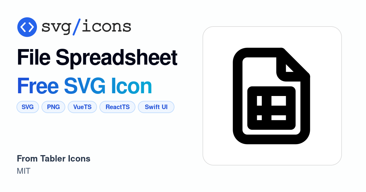 File-spreadsheet SVG Icon - Free File-spreadsheet PNG & SVG Download