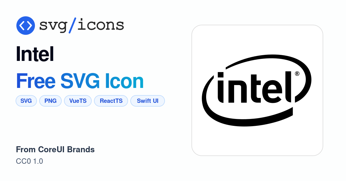 Intel SVG Icon - Free Intel PNG & SVG Download