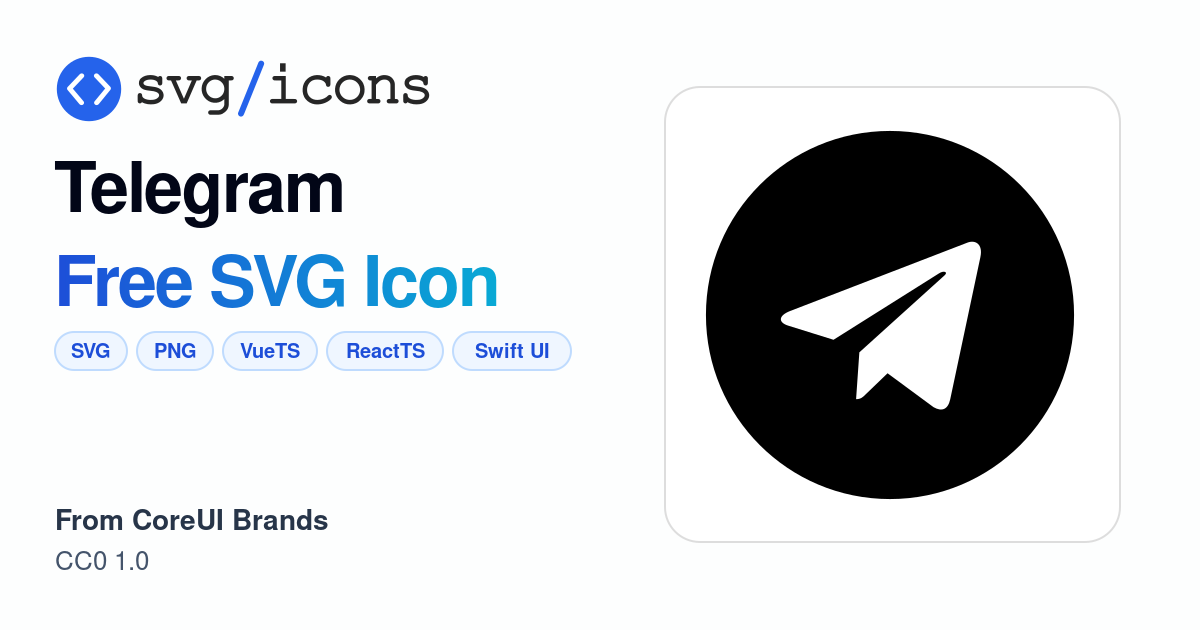 Telegram SVG Icon - Free Telegram PNG & SVG Download