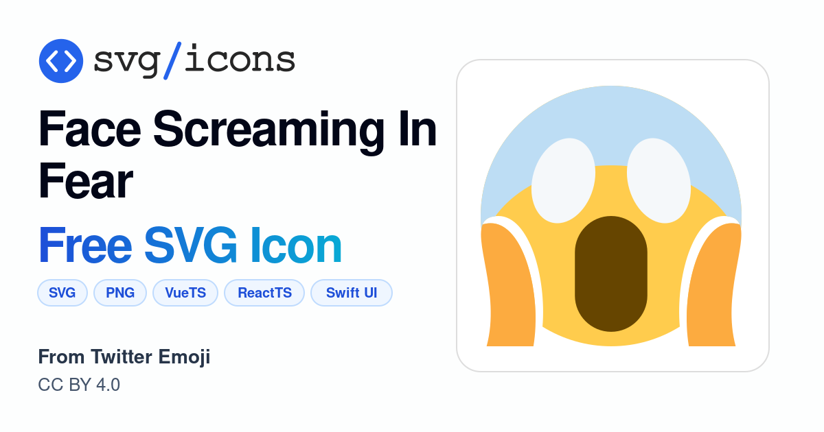Face-screaming-in-fear SVG Icon - Free Face-screaming-in-fear PNG & SVG ...