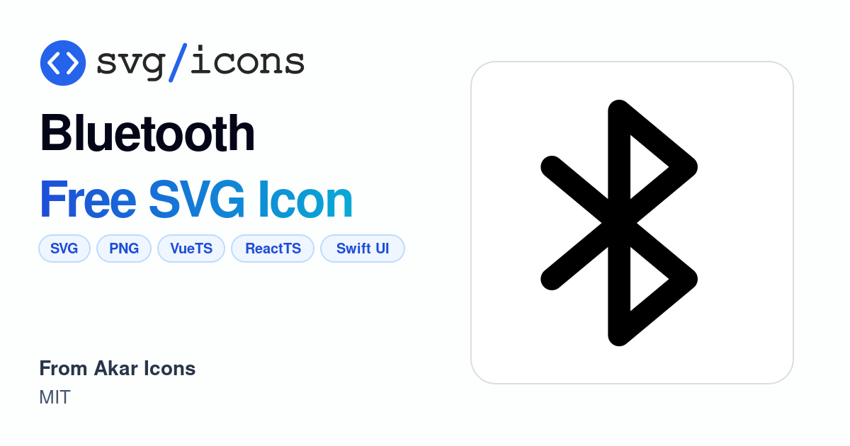 Bluetooth SVG Icon - Free Bluetooth PNG & SVG Download