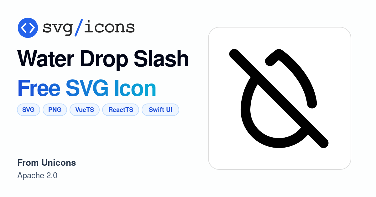 Water-drop-slash SVG Icon - Free Water-drop-slash PNG & SVG Download