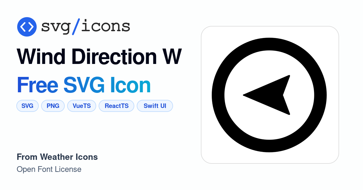 Wind-direction-w SVG Icon - Free Wind-direction-w PNG & SVG Download