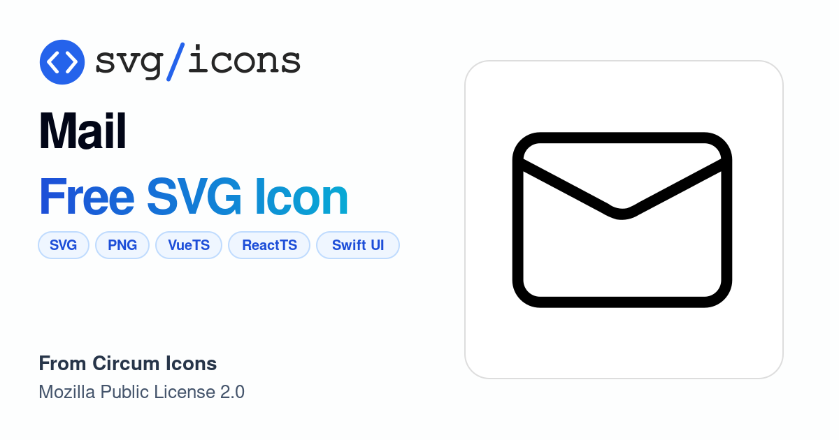 Mail SVG Icon - Free Mail PNG & SVG Download