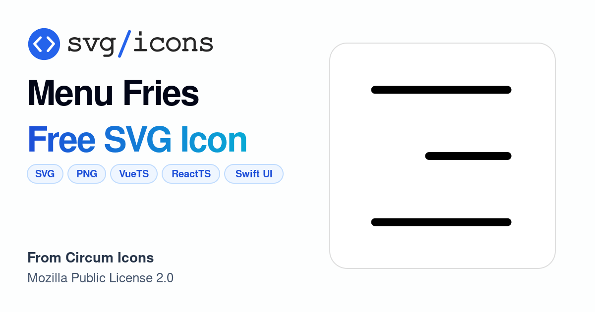 Menu-fries SVG Icon - Free Menu-fries PNG & SVG Download