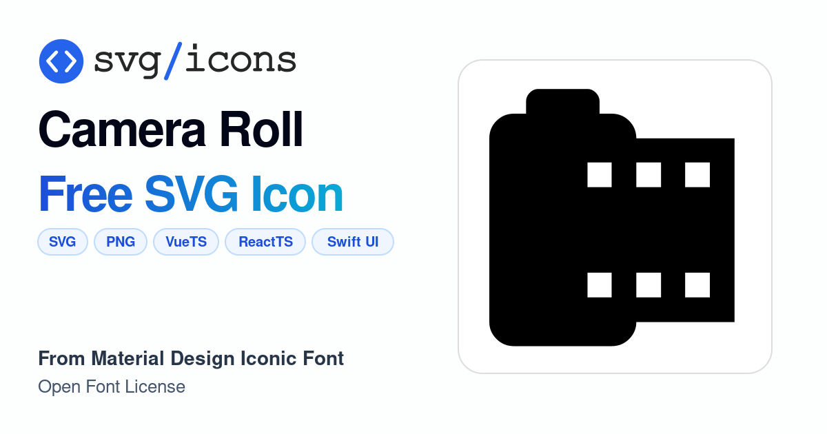 Camera-roll SVG Icon - Free Camera-roll PNG & SVG Download