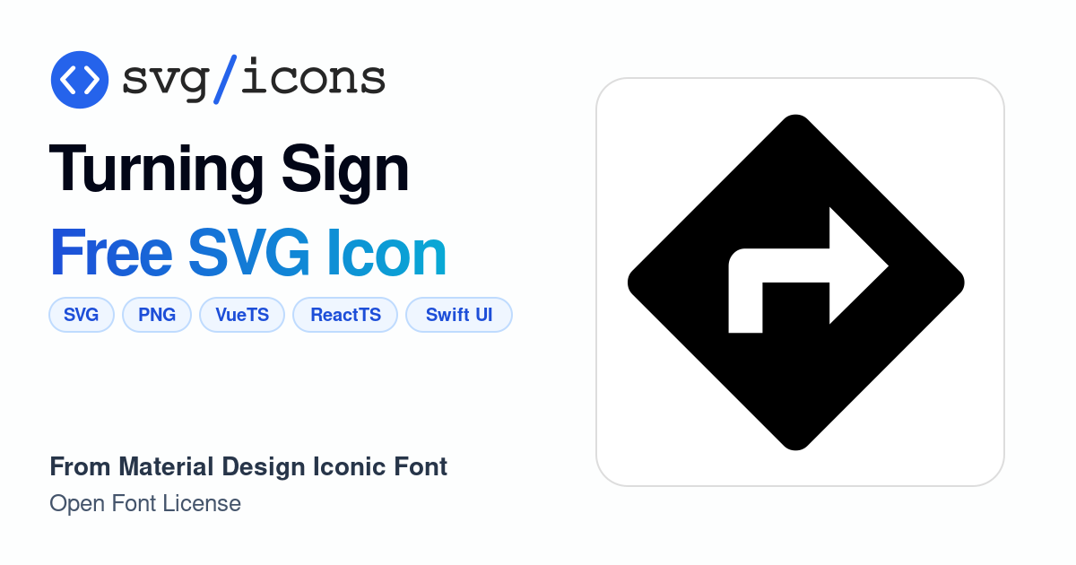 Turning-sign SVG Icon - Free Turning-sign PNG & SVG Download