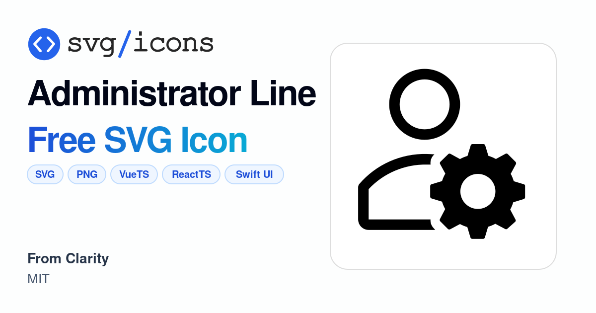 Administrator-line SVG Icon - Free Administrator-line PNG & SVG Download