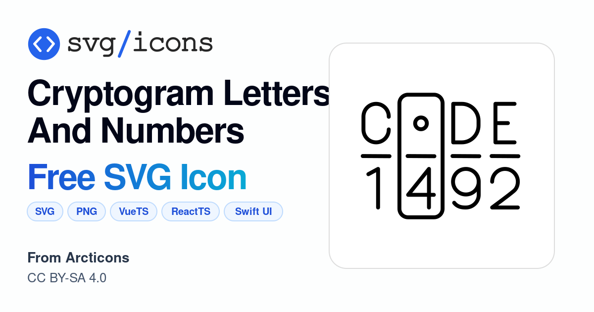 Cryptogram-letters-and-numbers SVG Icon - Free Cryptogram-letters-and ...
