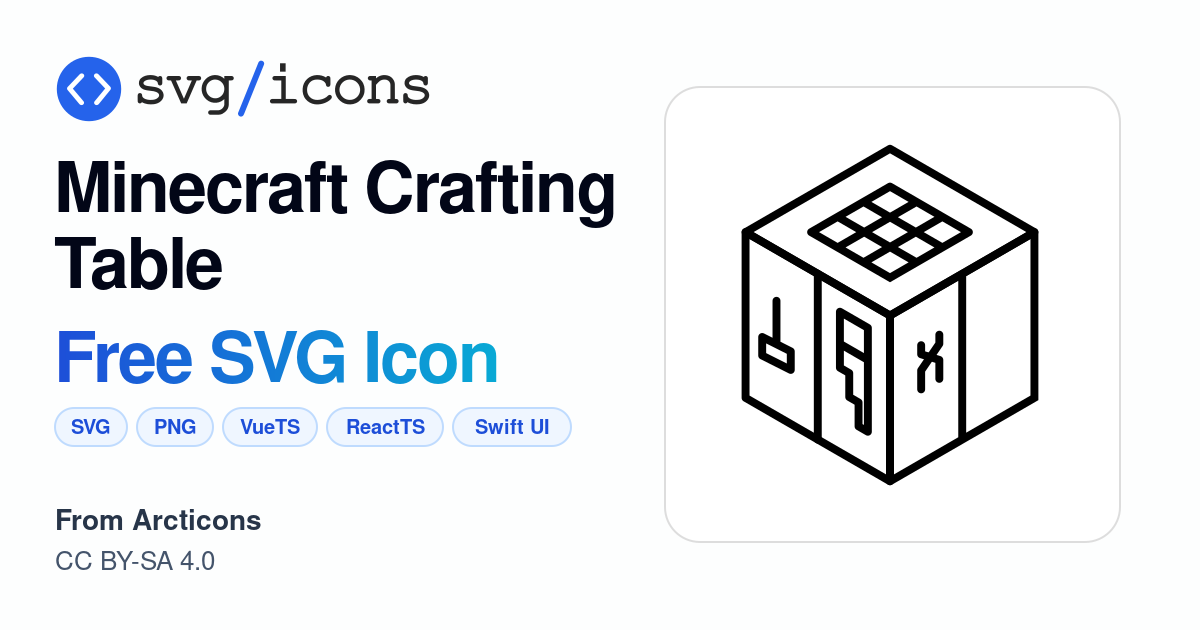 Minecraft-crafting-table SVG Icon - Free Minecraft-crafting-table PNG ...