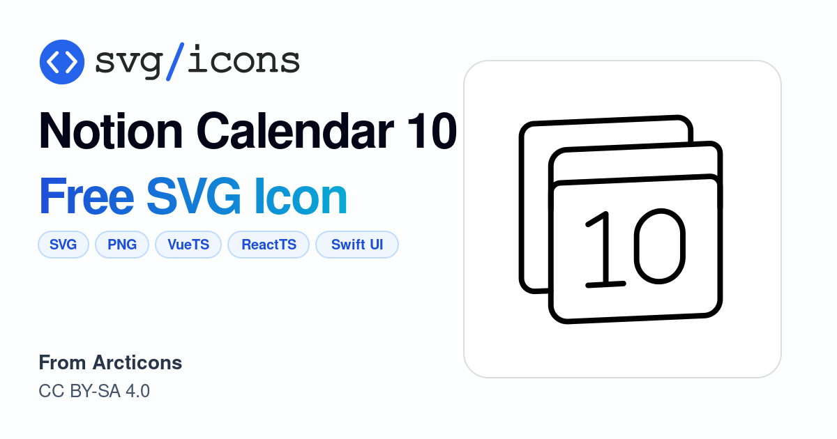 Notion-calendar-10 SVG Icon - Free Notion-calendar-10 PNG & SVG Download