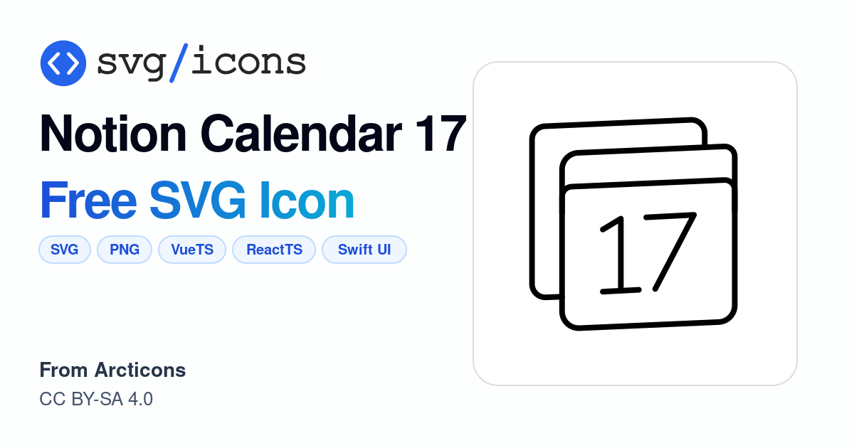 Notion-calendar-17 SVG Icon - Free Notion-calendar-17 PNG & SVG Download