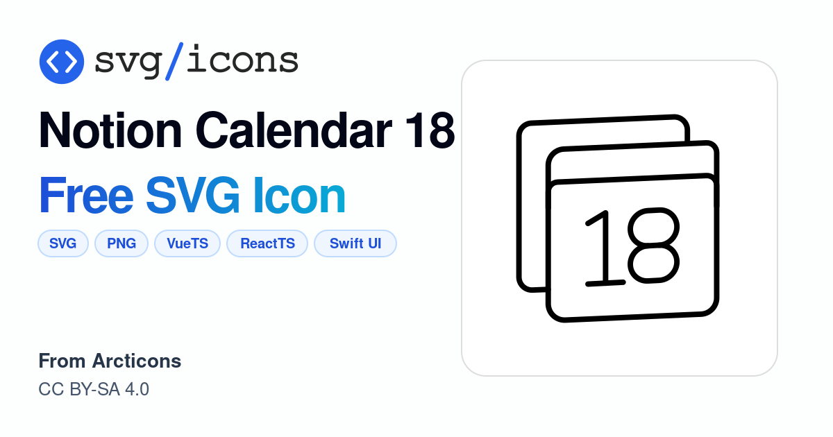 Notion-calendar-18 SVG Icon - Free Notion-calendar-18 PNG & SVG Download