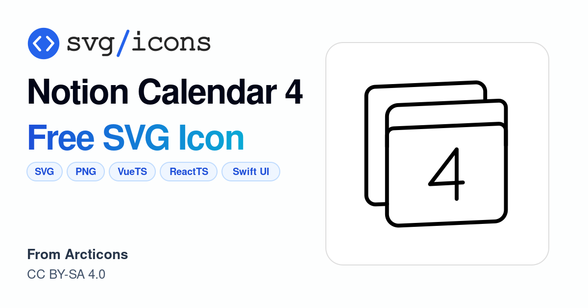 Notion-calendar-4 SVG Icon - Free Notion-calendar-4 PNG & SVG Download