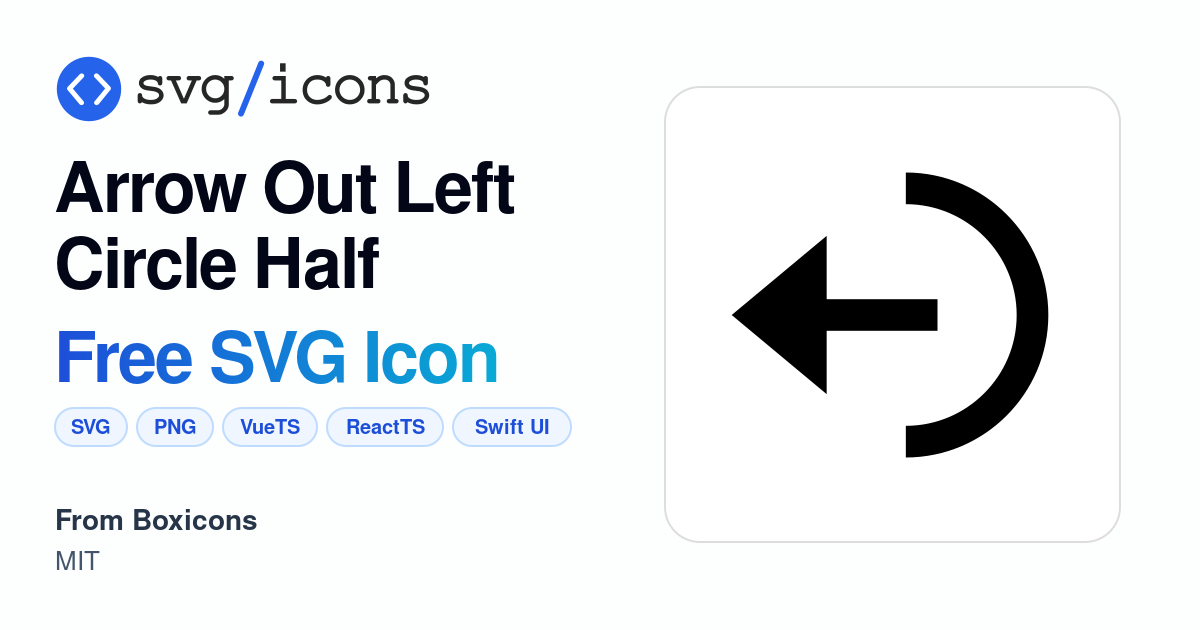 Arrow-out-left-circle-half SVG Icon - Free Arrow-out-left-circle-half ...