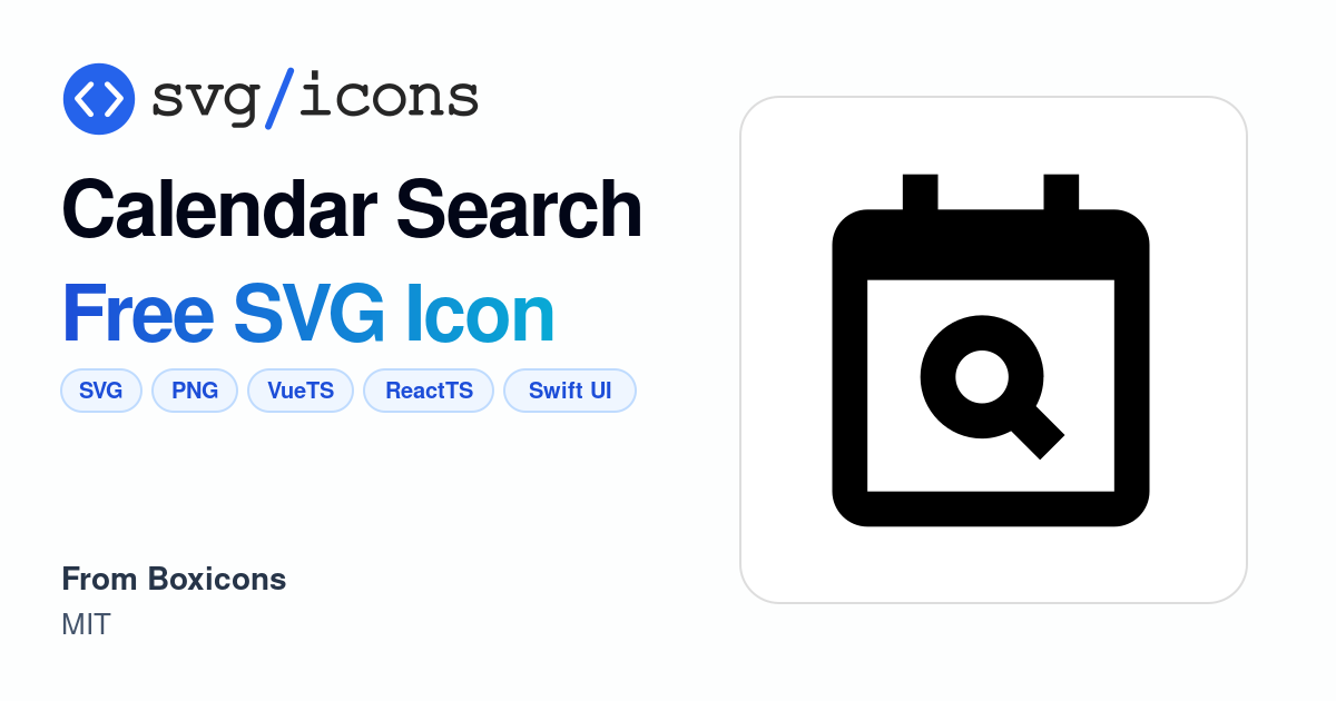 Calendar-search SVG Icon - Free Calendar-search PNG & SVG Download