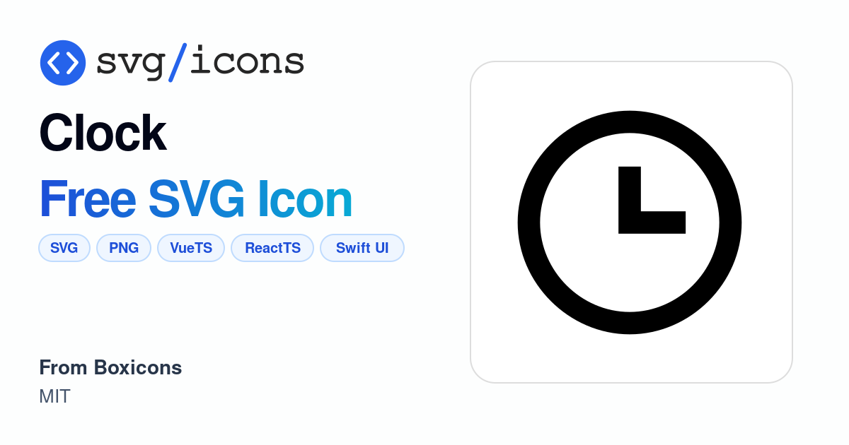 Clock SVG Icon - Free Clock PNG & SVG Download