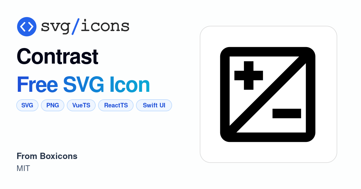 Contrast SVG Icon - Free Contrast PNG & SVG Download
